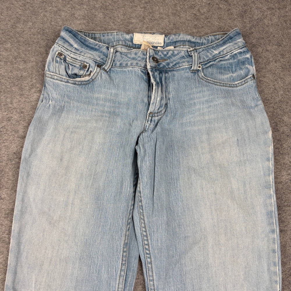 Maurices Morgan Flare Jeans Women 5/6 Reg Light Wash Distressed Denim Low Rise